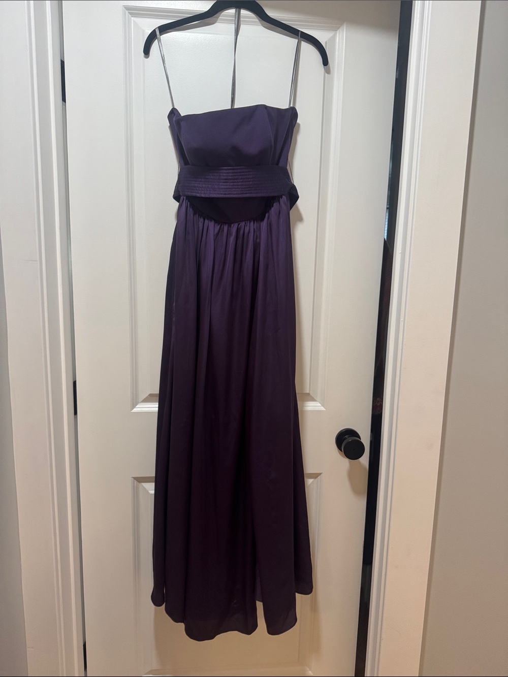 Vera Wang Strapless Plum Evening Gown